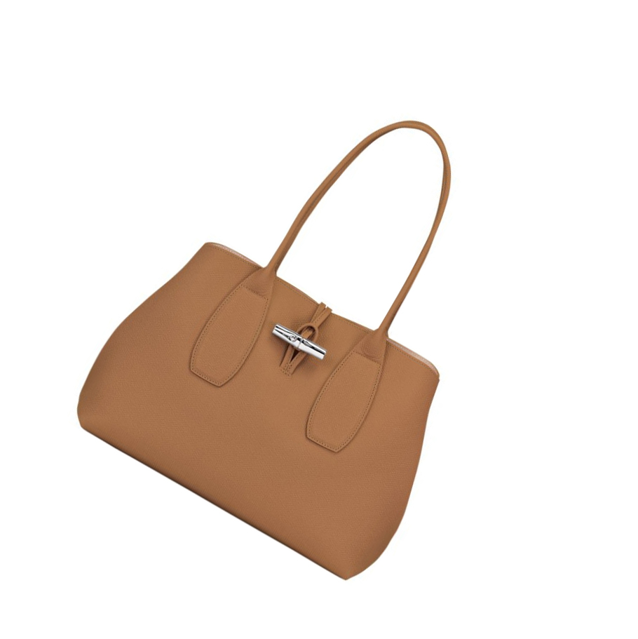 Longchamp Roseau Skulderveske Dame Beige | NO-EA4302