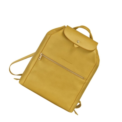 Longchamp Le Foulonné Ryggsekk Dame Gul | NO-PV0247