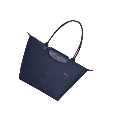 Longchamp Le Pliage Club L Skulderveske Dame Marineblå | NO-QY2974