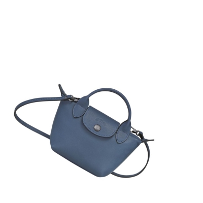 Longchamp Le Pliage Cuir Crossbody Veske Dame Blå | NO-MD5362