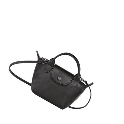 Longchamp Le Pliage Cuir Crossbody Veske Dame Svarte | NO-VC4975