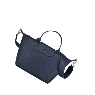 Longchamp Le Pliage Cuir S Håndveske Dame Marineblå | NO-FM6912