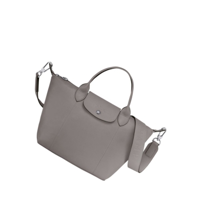 Longchamp Le Pliage Cuir S Håndveske Dame Grå | NO-SV0678