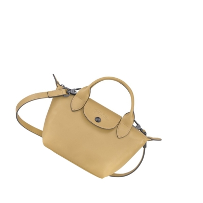 Longchamp Le Pliage Cuir XS Håndveske Dame Beige | NO-MF7964