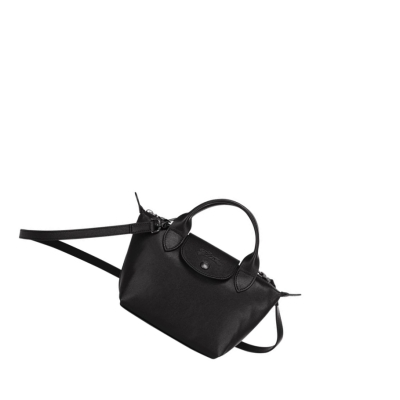 Longchamp Le Pliage Cuir XS Håndveske Dame Svarte | NO-MS1789