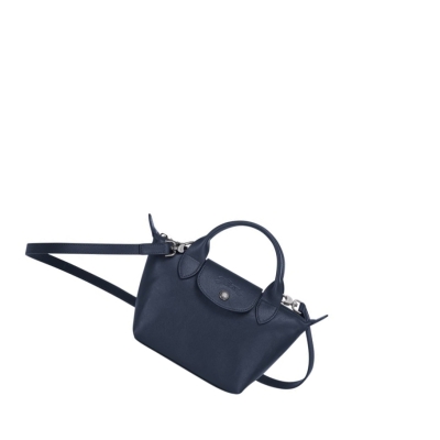 Longchamp Le Pliage Cuir XS Håndveske Dame Marineblå | NO-UH5834