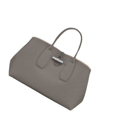 Longchamp Roseau L Håndveske Dame Grå | NO-DX3912